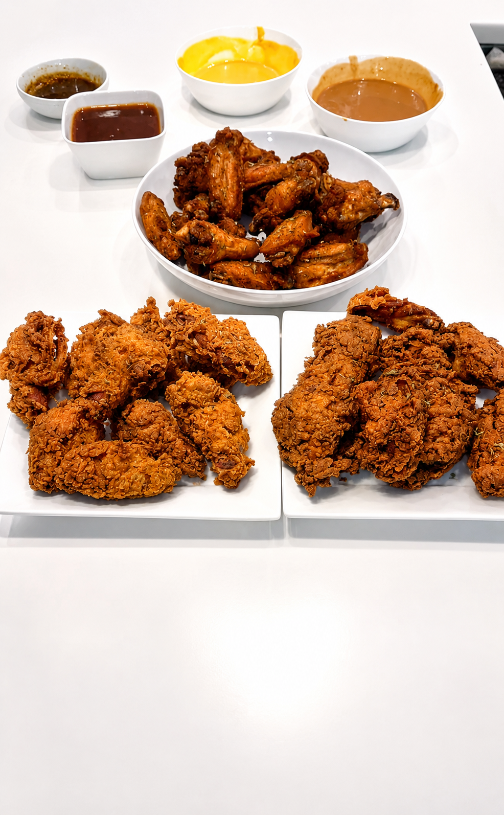 A selection of seasoned chicken wings